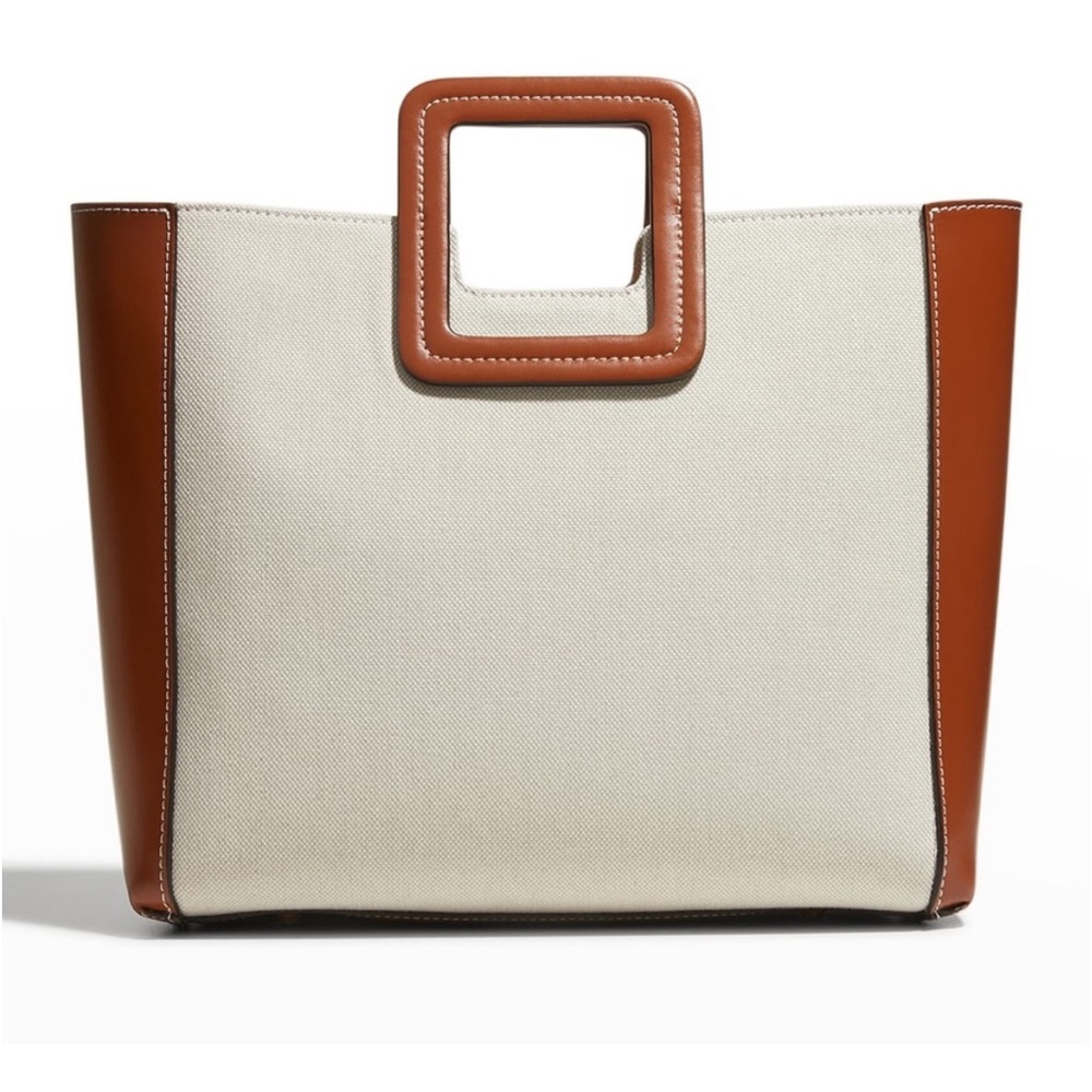 Staud Shirley canvas and leather tote